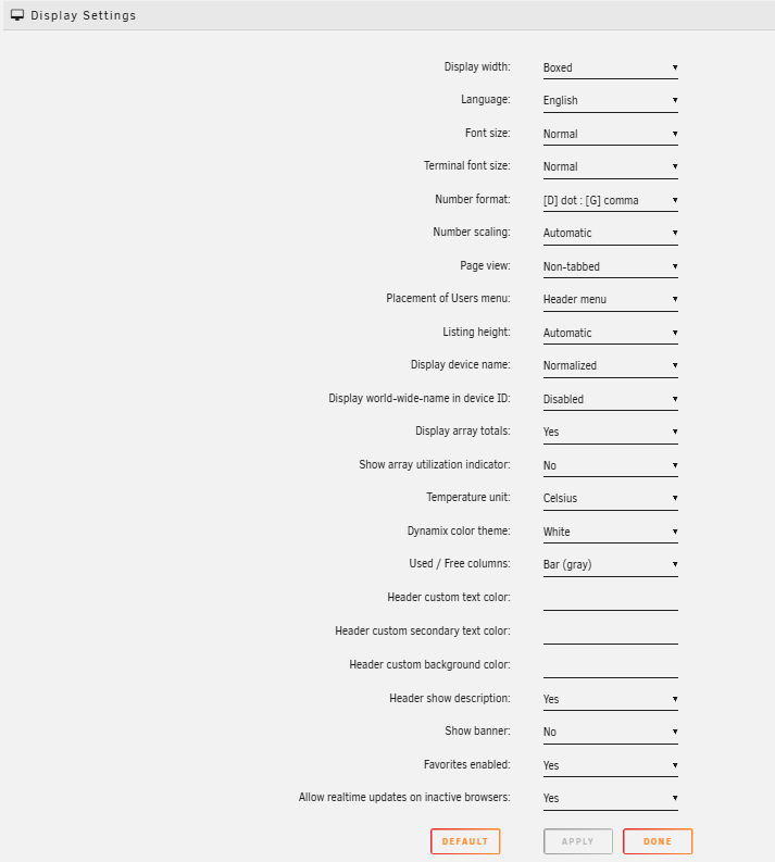 Configuraciones de Pantalla